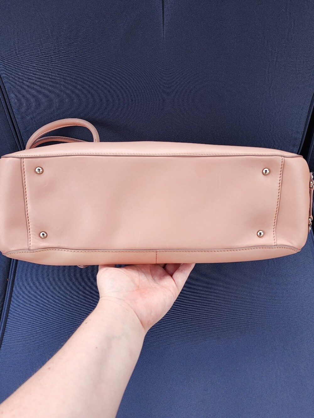 Cole Haan Blush Pink Leather Shoulder Bag with Buckle Accents - Picture 9 of 15